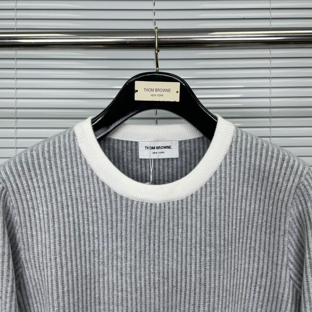🔥🔥p125 Thom Browne ➡️ ， Retro Same Style Versatile : Light Gray Dark Gray Size：M-2XL